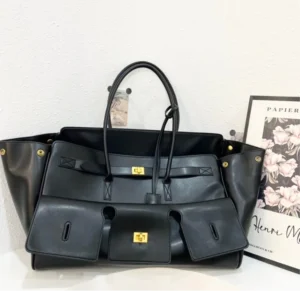 Brand New Large Capacity Tote Bag Luxury Fashion Handbag Buckle Design Shoulder Bag Fashion Casual Clutch Versatile Travel Bag