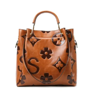 Women's Top-handle Handbags Large Shoulder Bag Embossed Leather Top Handle Handbag Set Ladies Bucket Hobo Tote For Work Travel