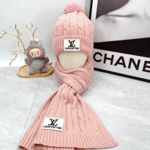 Wholesale LV 2-Piece Set - Wool Suit Hat with Pom-Poms! Classic set hat! Hat + scarf! Warm and super comfortable~ A winter essential for looking younger~ You're missing a matching hat set this winter~ Warm and stylish! Unisex! Can be worn as a couple's set! Anti-counterfeiting labels and tags included! Many styles available, welcome to choose!
